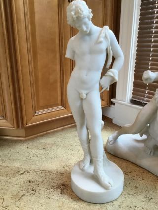 Antique Italian Marble Statue Male Dionysus Victorian Sculpture