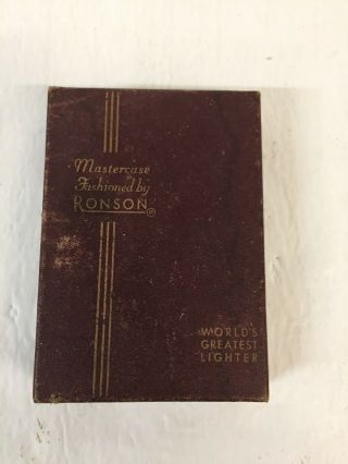 Vintage Mastercase Fashioned By Ronson Worlds Greatest Lighter With Box