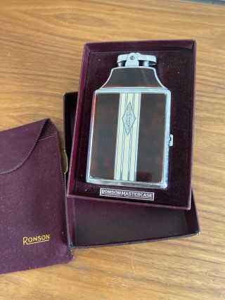 Vintage Ronson Mastercase Lighter W/ Cigarette Case With Pouch