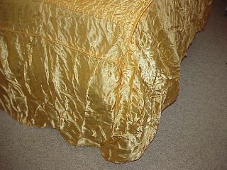 VTG 50s Hollywood Regency Liquid Satin bedspread - Golden Peach Twin/Full 2