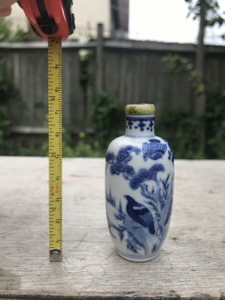 Rare Antique / Vintage Chinese Porcelain Snuff Bottle with Cover 18th Or 19th 2