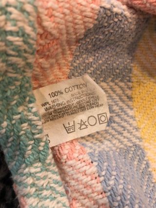 Vintage Pastel Block Cotton Thermal Weave Woven Baby Blanket 2