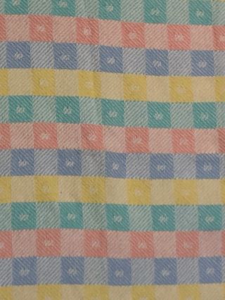 Vintage Pastel Block Cotton Thermal Weave Woven Baby Blanket 3
