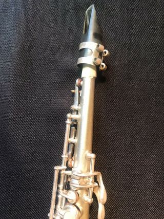 Antique Buescher Elkhart,  Ind Low Pitch Soprano Saxophone 134524,  Made In 1923.