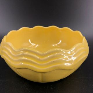 Vintage Mccoy Pottery Bright Yellow Mid Century Modern Planter Console Bowl