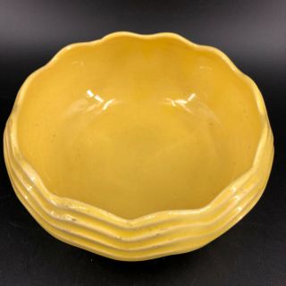 Vintage Mccoy Pottery Bright Yellow Mid Century Modern Planter Console Bowl 2