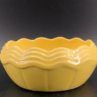 Vintage Mccoy Pottery Bright Yellow Mid Century Modern Planter Console Bowl 3