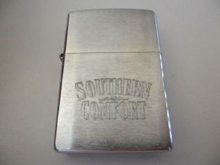 Zippo Engraved Southern Comfort Lighter Brushed Chrome 2004 K 04 Great Condit.