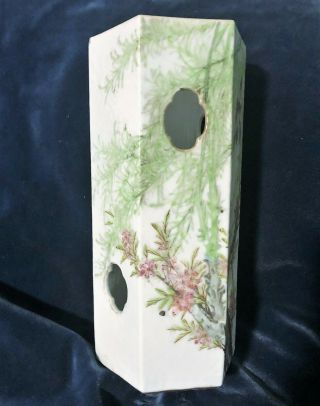 Antique 19thC CHINESE PORCELAIN HAT STAND with BAT Marked QING VASE 3