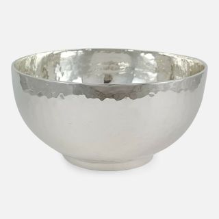 Vintage George V Sterling Silver Hammered Arts & Crafts Style Bowl 1925