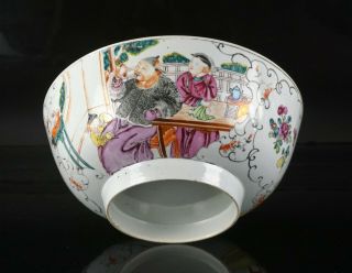 Large Antique Chinese Export Porcelain Famille Rose Punch Bowl Qianlong 18th C