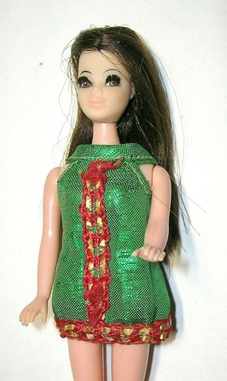 Vintage Dawn Dancing Angie Doll W/ Green Mini Topper 6 " Figure