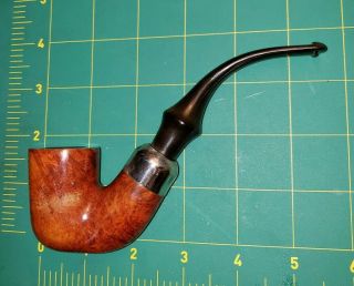 Vintage Unbranded Bent Billiard Tobacco Smoking Pipe.  P - Lip Stem.  Made in Italy 3