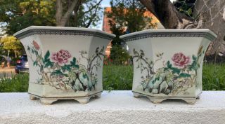 Antique Republic Period Chinese Porcelain Planters 2