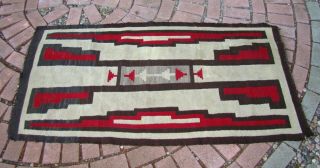 Antique Navajo Rug Large Native American Storm Variant Weaving 2