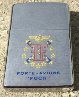 Vintage Military Zippo Lighter Porte - Avions “foch” 1993 - Rare