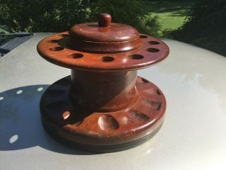 Vintage Pipe Stand - 12 pipe stand with rotating base and tobacco holder 2