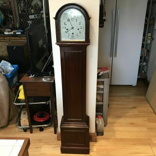 Antique Grandmother Clock Mahogany Westminster Chimes