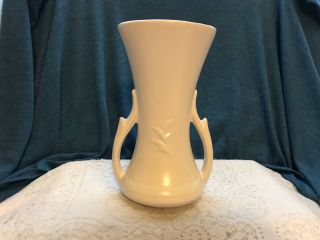 Vintage Mccoy Matte White Vase Double Handle