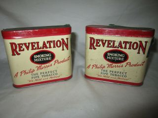 2 Vintage Revelation Pipe Tobacco Tin 