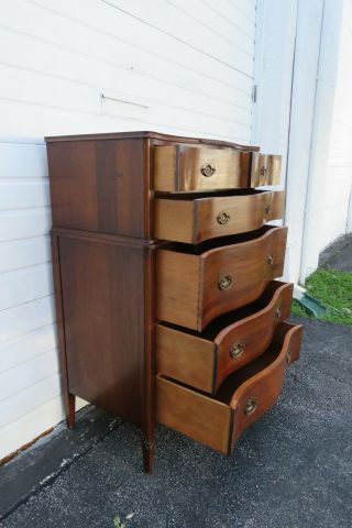 Solid Mahogany Serpentine Front Tall Chest of Drawers by Tomlinson 1398 2