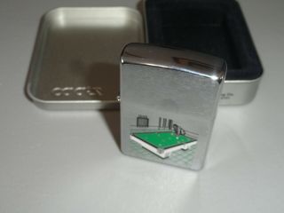 Vintage Zippo Lighter Pool Table With Tin Circa 2003 March 2003