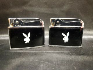 Vintage Playboy Club Lighters - Two - Bunny Logo 1960’s Retro Cool Black White