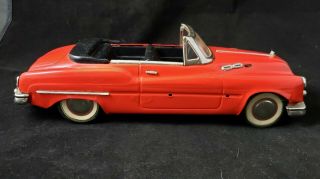 VINTAGE 1960s TIN FRICTION RED Convertible LITHO TOY CAR Pressed Tin 73 2