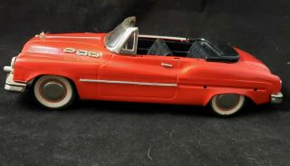 VINTAGE 1960s TIN FRICTION RED Convertible LITHO TOY CAR Pressed Tin 73 3