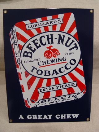 Older Beech - Nut Chewing Tobacco Ande Rooney Porcelain Advertising Sign