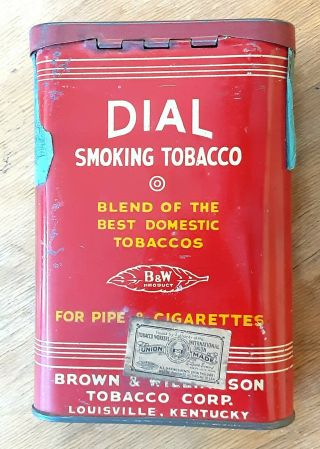 Vintage DIAL 100 Burley Smoking Tobacco Pocket Tin 2