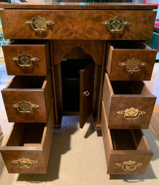 Baker Furniture Burl Walnut Kneehole Desk / Table 2