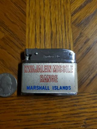 Never Lit Vintage Kwajalein Missle Range Marshall Islands Flat Lighter