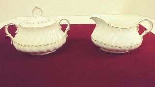 Vintage Royal Doulton " Adrian " English Fine Bone China Creamer & Sugar Bowl Set