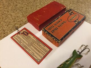 Rare 1930’s Shakespeare Seven Eleven Frog Spot Lure In Correct Box With Hang Tag