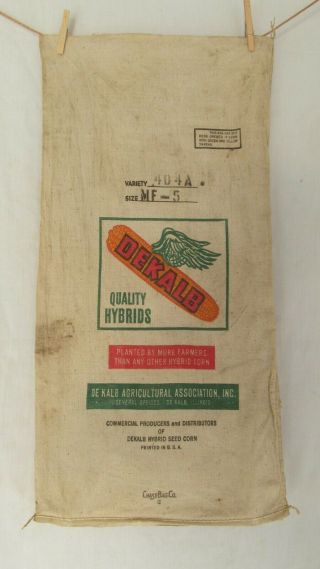 Vintage Dekalb Hybrid Corn Seed Bag (winged Cob)