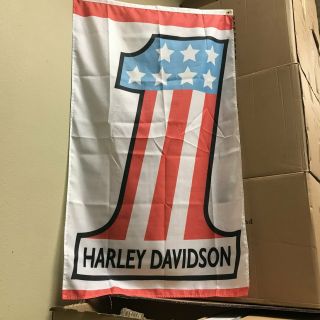 1 Amf Harley Banner Shop Flag Number One Dealership Vintage Racing Flat Track