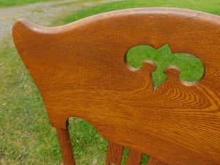4 Antique Quartersawn Oak Bentwood Highback Arts Crafts Victorian Keyhole Chairs 3