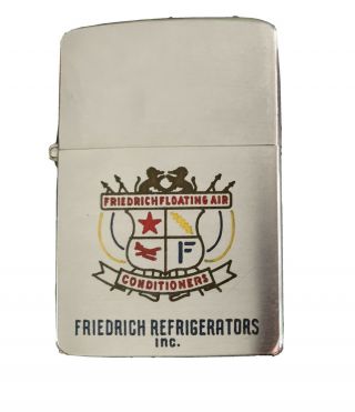 Vintage Zippo Bradford Pa Lighter,  Advertising Friedrich Refrigerators.