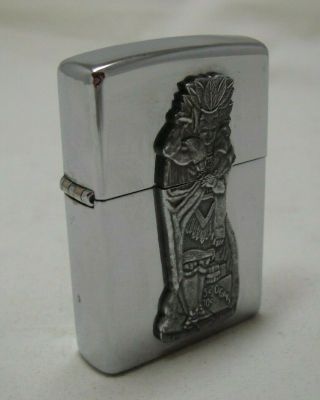 Zippo Lighter Cigar Store Indians High Polish Chrome 1996 (g Xii)