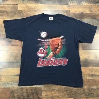 Vintage Cleveland Indians Adult Men’s Size 2x Short Sleeve Shirt Chief Wahoo 90s