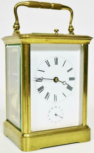 Rare Antique French 8 Day Petite & Grande Sonnerie Repeater Carriage Alarm Clock 2