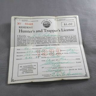 1932 Ohio Resident Hunter 