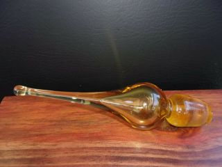 Mid Century Vintage Amber Tear Drop Decanter Stopper Very