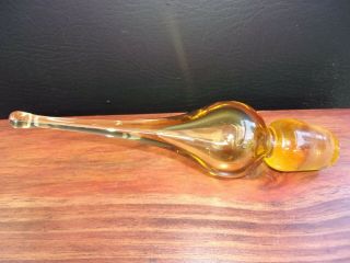 Mid Century Vintage Amber Tear Drop Decanter Stopper Very 2