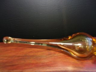 Mid Century Vintage Amber Tear Drop Decanter Stopper Very 3