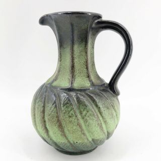 Vintage Mid - Century West Germany 7180 - 22 Pitcher Art Pottery Green Home Decor