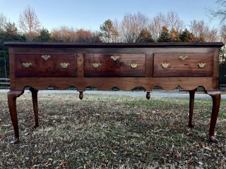 Outstanding Antique Cherry Queen Anne Style Server Sideboard Buffet 1969