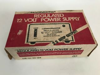 Vtg Micronta Regulated 12 Volt Power Supply 2.  5 Amps Model 22 - 124a