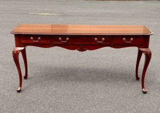 Ethan Allen Georgian Court Solid Cherry Console Entry Sofa Table